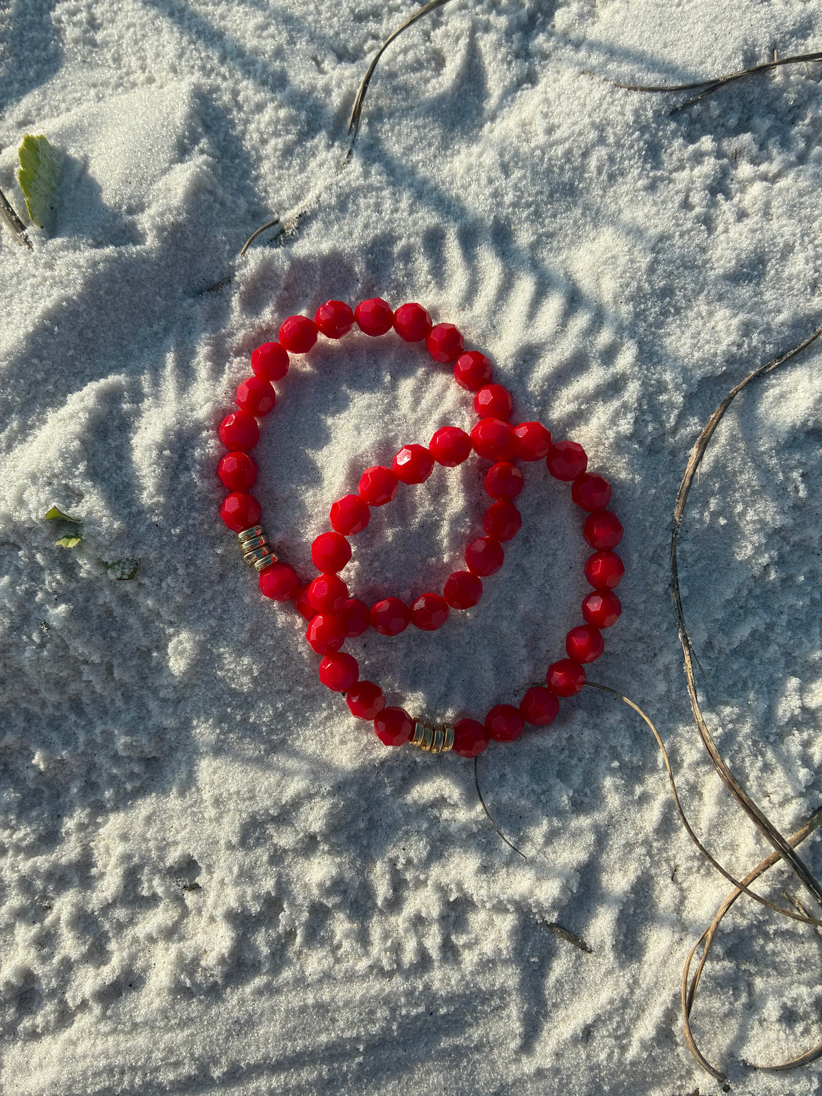 The Rose  - Red stacked bracelet